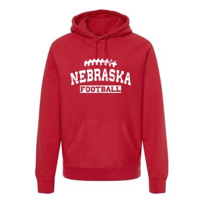 Nebraska Football Lace Logo Premium Hoodie