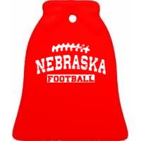 Nebraska Football Lace Logo Ceramic Bell Ornament