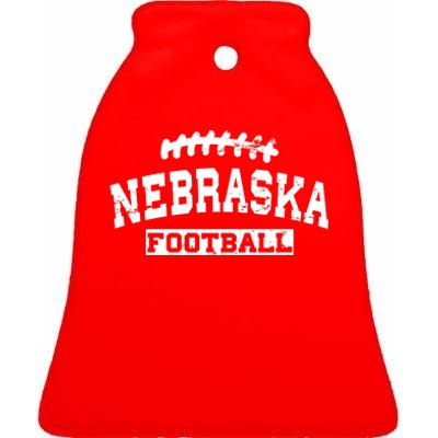 Nebraska Football Lace Logo Ceramic Bell Ornament