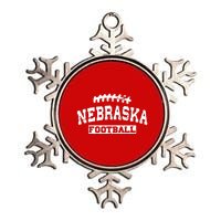 Nebraska Football Lace Logo Metallic Star Ornament