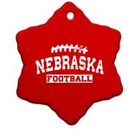 Nebraska Football Lace Logo Ceramic Star Ornament