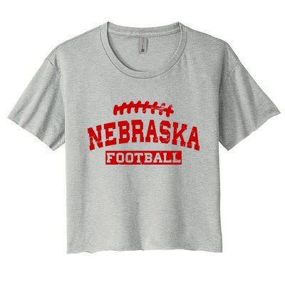 Nebraska Football Lace Logo Women's Crop Top Tee