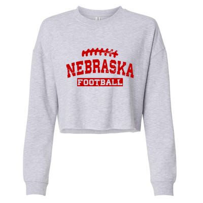 Nebraska Football Lace Logo Cropped Pullover Crew