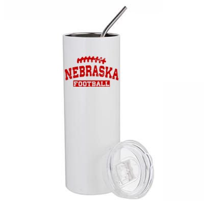 Nebraska Football Lace Logo Stainless Steel Tumbler