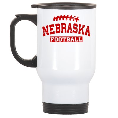 Nebraska Football Lace Logo Stainless Steel Travel Mug