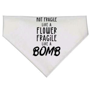 Not Fragile Like A Flower Fragile Like A Bomb Feminist Gift USA-Made Doggie Bandana