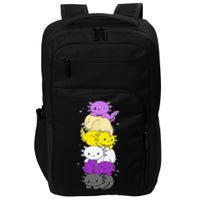 Nonbinary Flag LGBTQ Kawaii Axolotl Pile Non Binary Flag Impact Tech Backpack