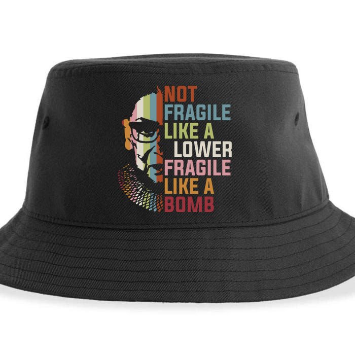 Not Fragile Like A Flower But A Bomb Ruth Bader Rbg Feminist Sustainable Bucket Hat