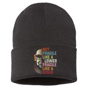 Not Fragile Like A Flower But A Bomb Ruth Bader Rbg Feminist Sustainable Knit Beanie