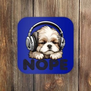 Nope Funny Lazy Shih Tzu Dog Mom Cute Owner Breed Dad Cool Gift Coaster