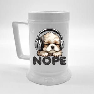 Nope Funny Lazy Shih Tzu Dog Mom Cute Owner Breed Dad Cool Gift Beer Stein