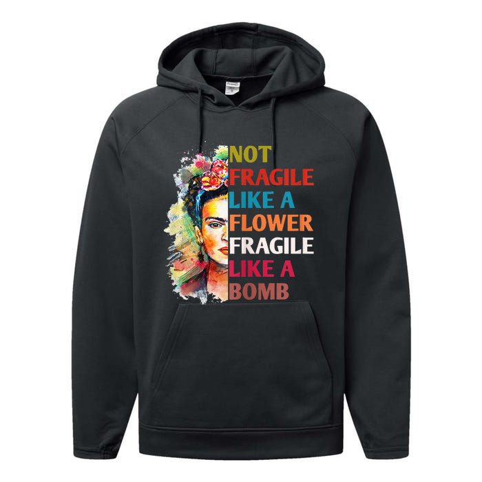 Not fragile like a flower fragile like a bomb Performance Fleece Hoodie