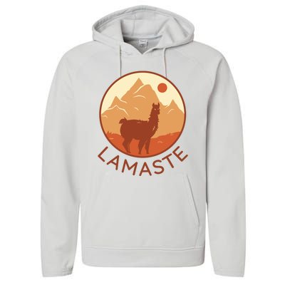 Namaste Funny Llama Yoga Performance Fleece Hoodie