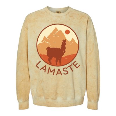 Namaste Funny Llama Yoga Colorblast Crewneck Sweatshirt