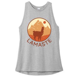 Namaste Funny Llama Yoga Ladies PosiCharge Tri-Blend Wicking Tank