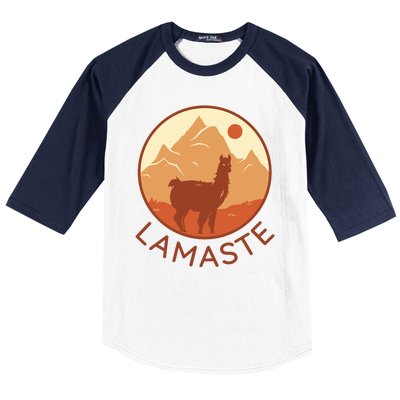 Namaste Funny Llama Yoga Baseball Sleeve Shirt