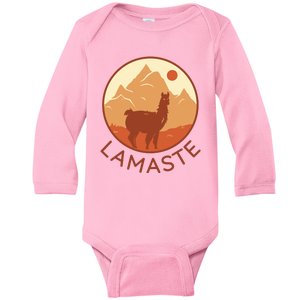 Namaste Funny Llama Yoga Baby Long Sleeve Bodysuit