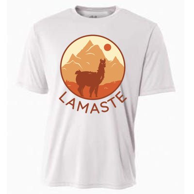 Namaste Funny Llama Yoga Cooling Performance Crew T-Shirt