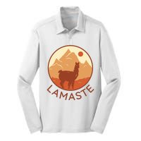 Namaste Funny Llama Yoga Silk Touch Performance Long Sleeve Polo