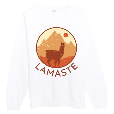 Namaste Funny Llama Yoga Premium Crewneck Sweatshirt