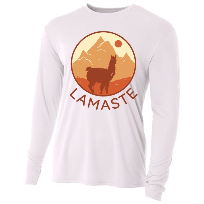 Namaste Funny Llama Yoga Cooling Performance Long Sleeve Crew