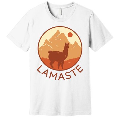 Namaste Funny Llama Yoga Premium T-Shirt