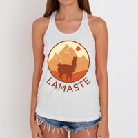 Namaste Funny Llama Yoga Women's Knotted Racerback Tank