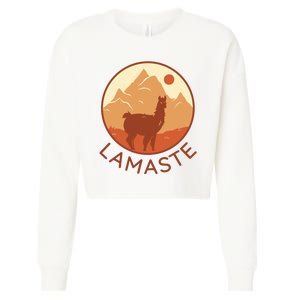 Namaste Funny Llama Yoga Cropped Pullover Crew