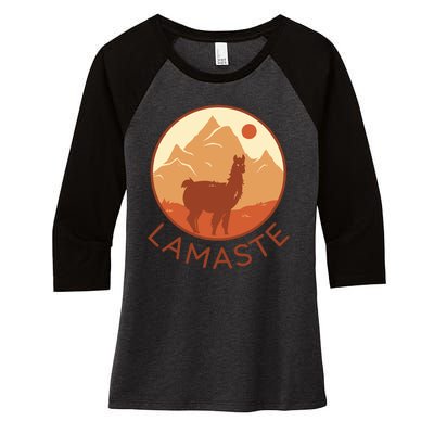 Namaste Funny Llama Yoga Women's Tri-Blend 3/4-Sleeve Raglan Shirt