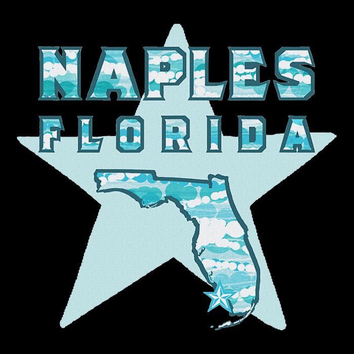 Naples Florida Map Souvenir Design Teal Cooling Performance Crew T-Shirt