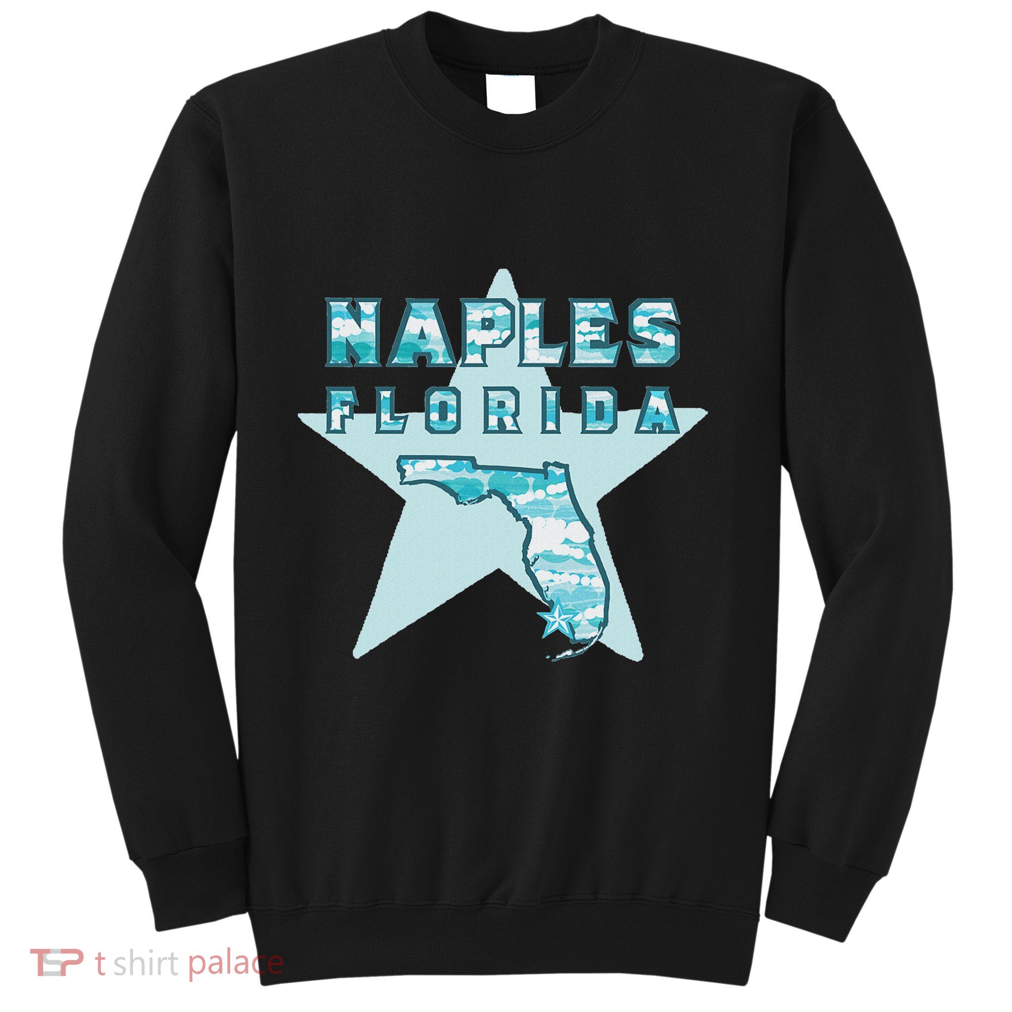 Naples Florida Map Souvenir Design Teal Sweatshirt