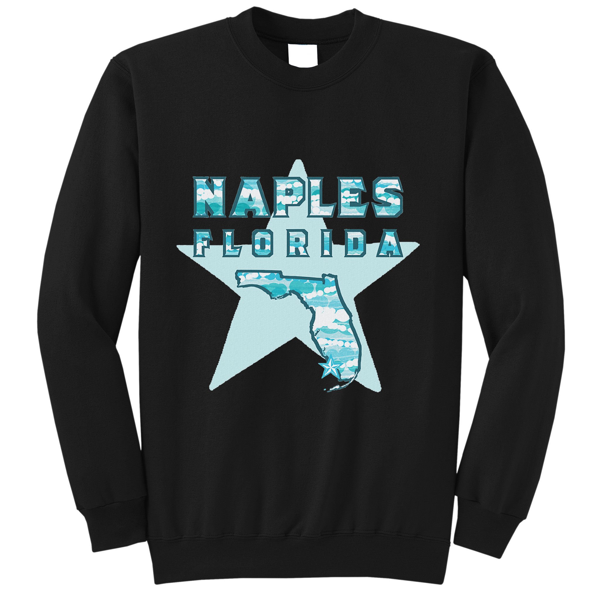 Naples Florida Map Souvenir Design Teal Sweatshirt