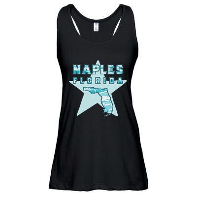 Naples Florida Map Souvenir Design Teal Ladies Essential Flowy Tank
