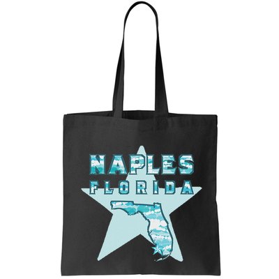 Naples Florida Map Souvenir Design Teal Bag