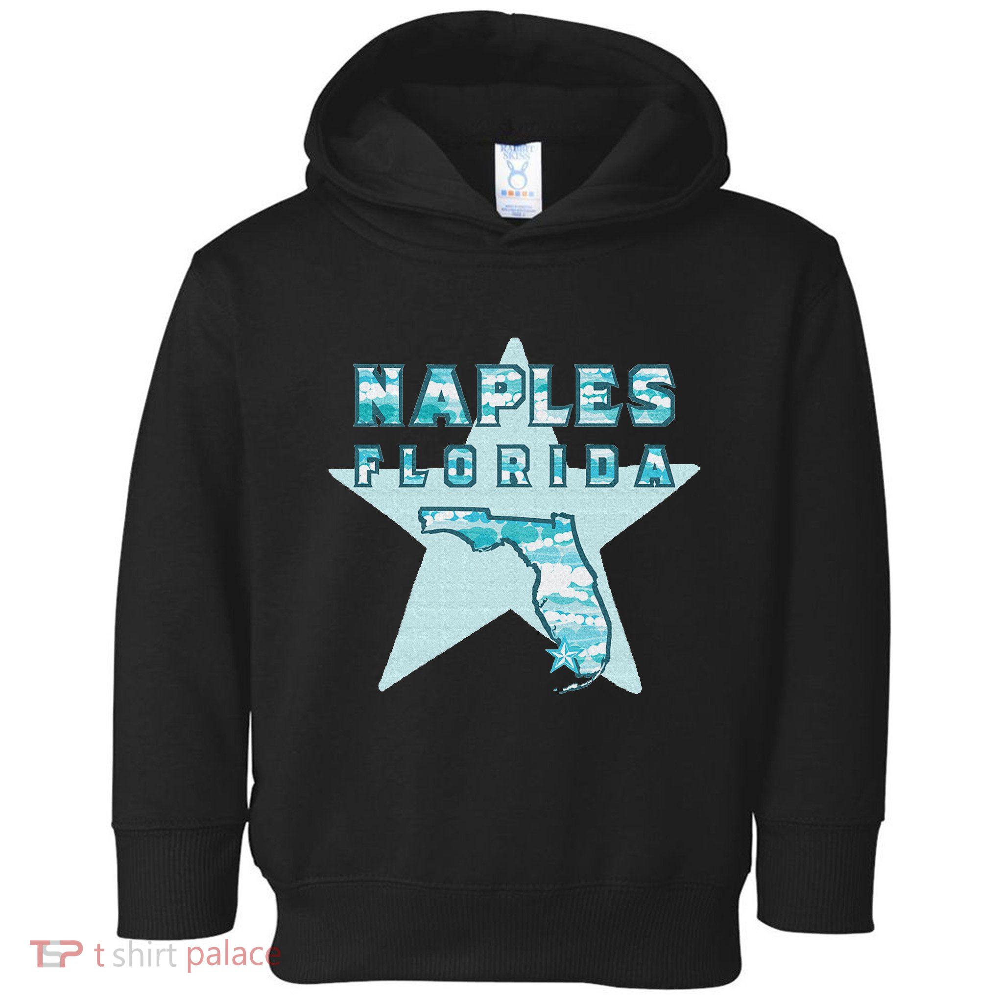 Naples Florida Map Souvenir Design Teal Toddler Hoodie