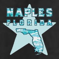 Naples Florida Map Souvenir Design Teal Golf Towel