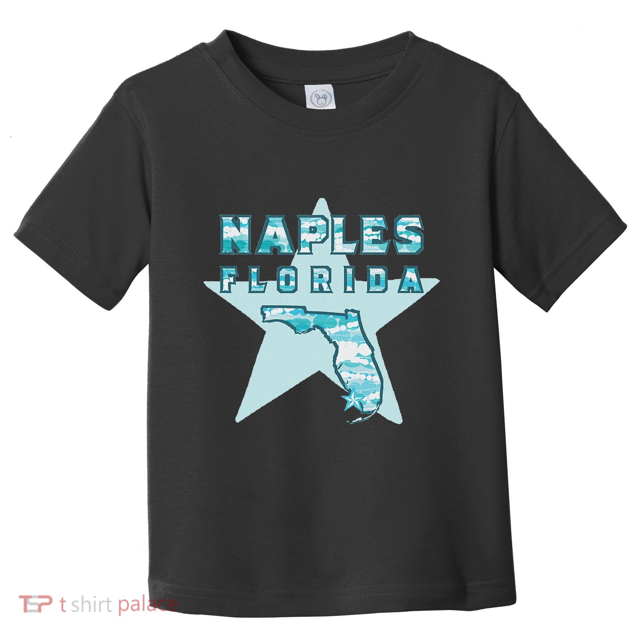 Naples Florida Map Souvenir Design Teal Toddler T-Shirt