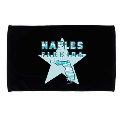 Naples Florida Map Souvenir Design Teal Microfiber Hand Towel