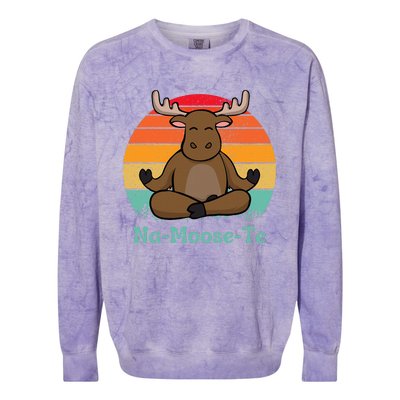 Namoosete Funny Moose And Yoga Pun Workout Colorblast Crewneck Sweatshirt