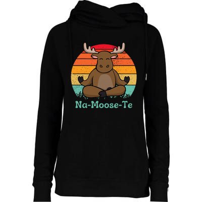 Namoosete Funny Moose And Yoga Pun Workout Womens Funnel Neck Pullover Hood