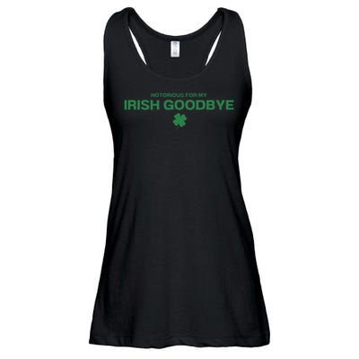 Notorious For My Irish Goodbye Shamrocks Irish Exit Ladies Essential Flowy Tank