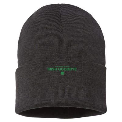 Notorious For My Irish Goodbye Shamrocks Irish Exit Sustainable Knit Beanie