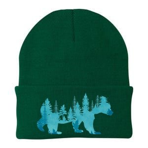 Nature Forest Mountains Trees Wildlife Animal Brown Bear Knit Cap Winter Beanie