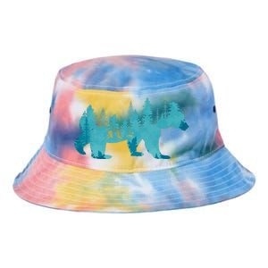 Nature Forest Mountains Trees Wildlife Animal Brown Bear Tie Dye Newport Bucket Hat