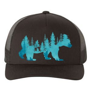 Nature Forest Mountains Trees Wildlife Animal Brown Bear Yupoong Adult 5-Panel Trucker Hat