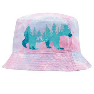 Nature Forest Mountains Trees Wildlife Animal Brown Bear Tie-Dyed Bucket Hat