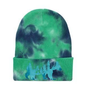 Nature Forest Mountains Trees Wildlife Animal Brown Bear Tie Dye 12in Knit Beanie