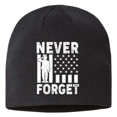 Never Forget Memorial Day T Sustainable Beanie