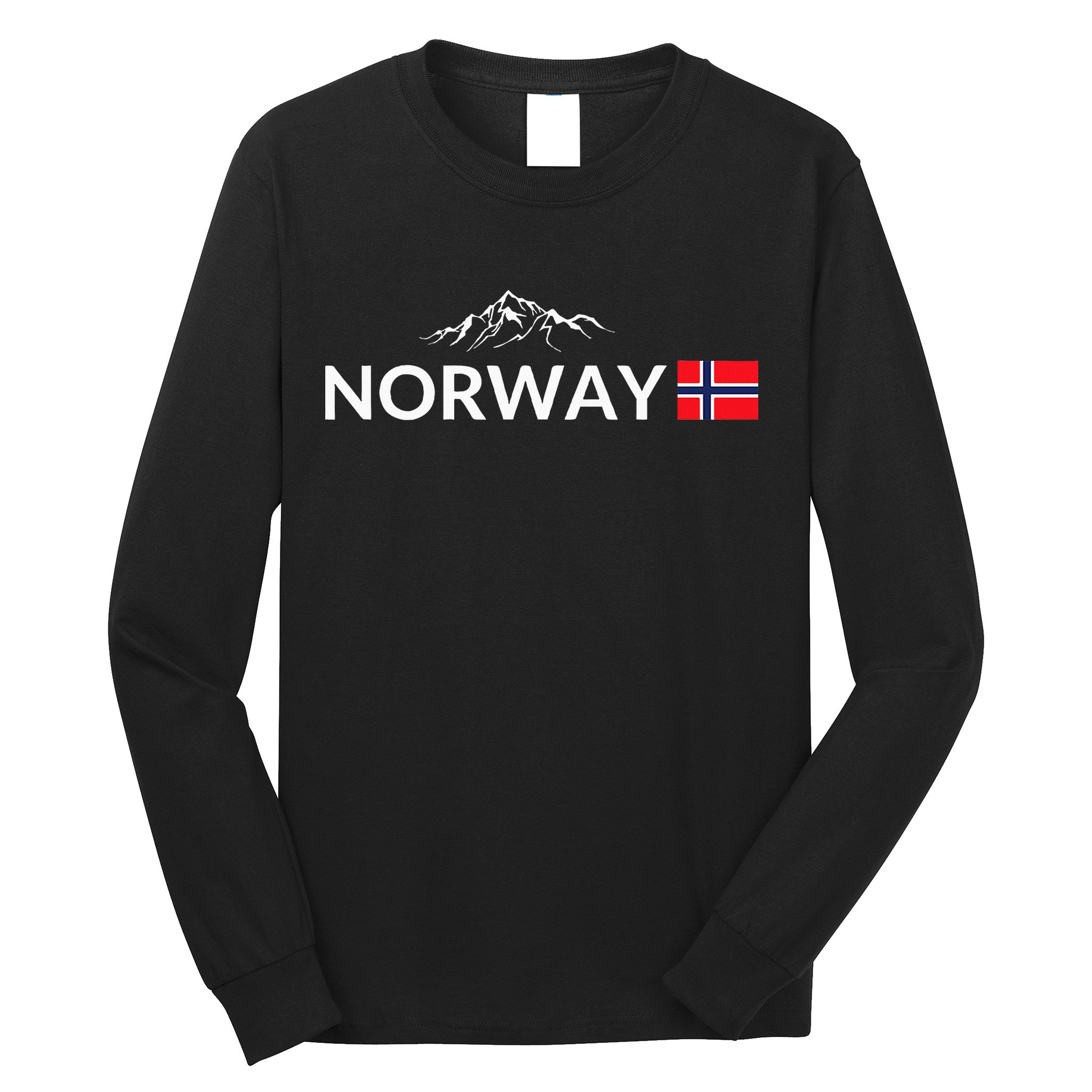 Norway Flag Mountain Outdoor Trip In Norway Long Sleeve Shirt