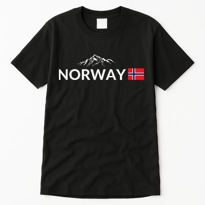 Norway Flag Mountain Outdoor Trip In Norway Tall T-Shirt